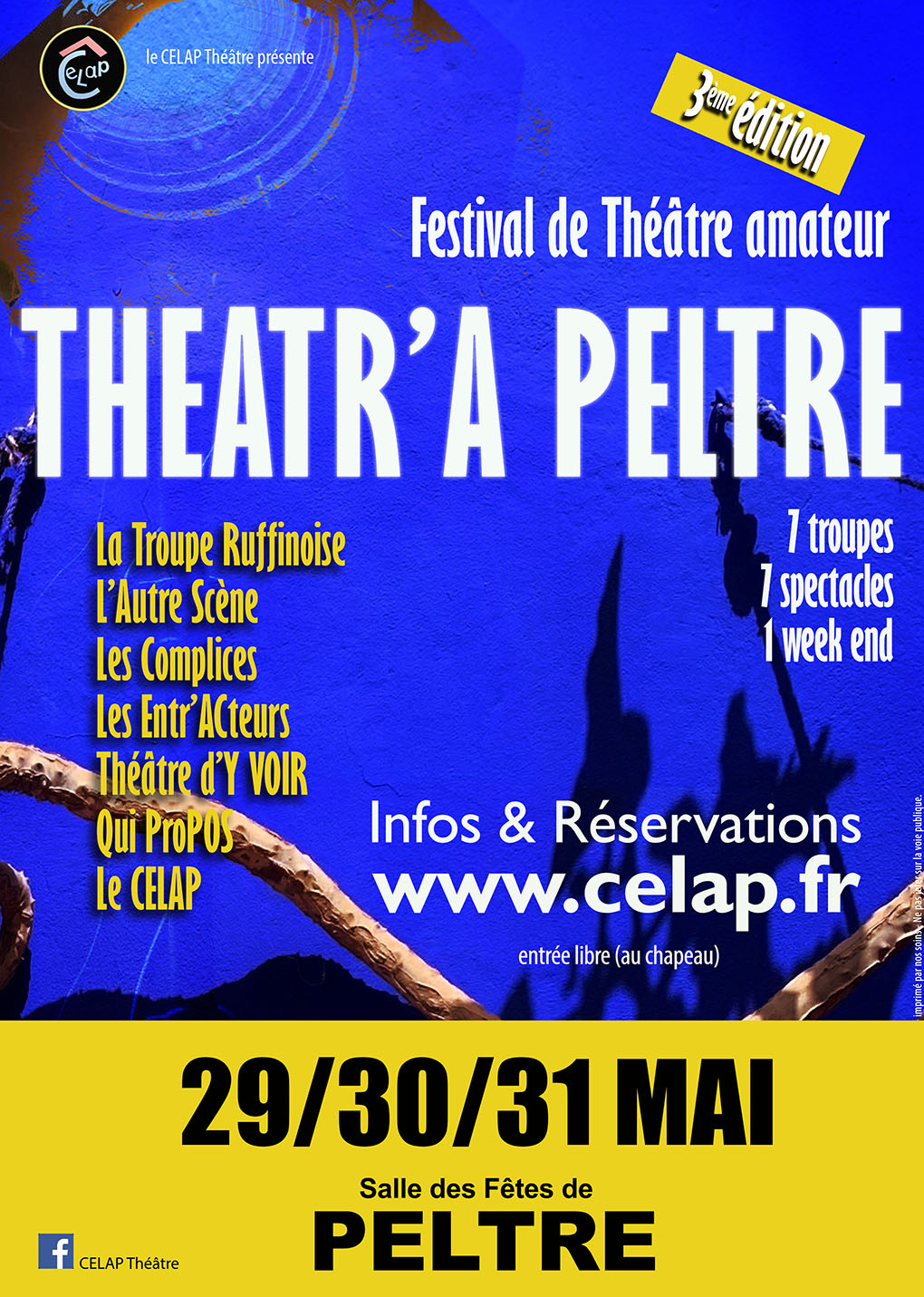 FESTIVAL THEÂTR'A PELTRE - 3ème édition 29/30/31 MAI